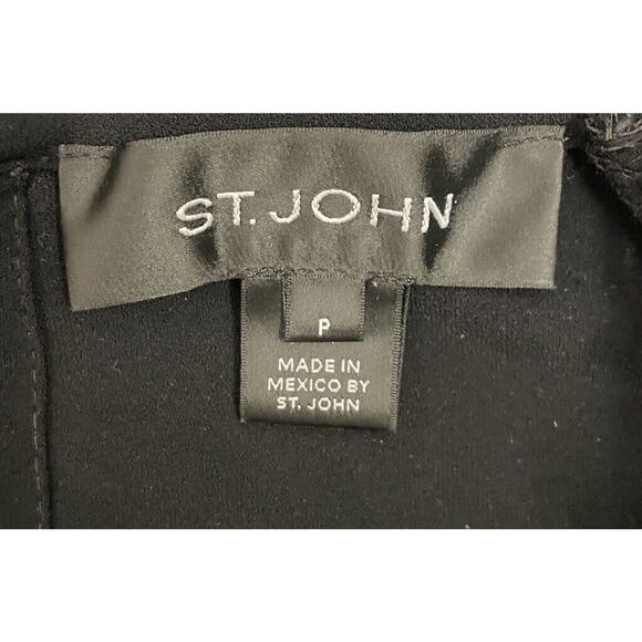 St. John Black Bateau Neckline With Lace Blouse Size P Luxury Old Money - Picture 4 of 8